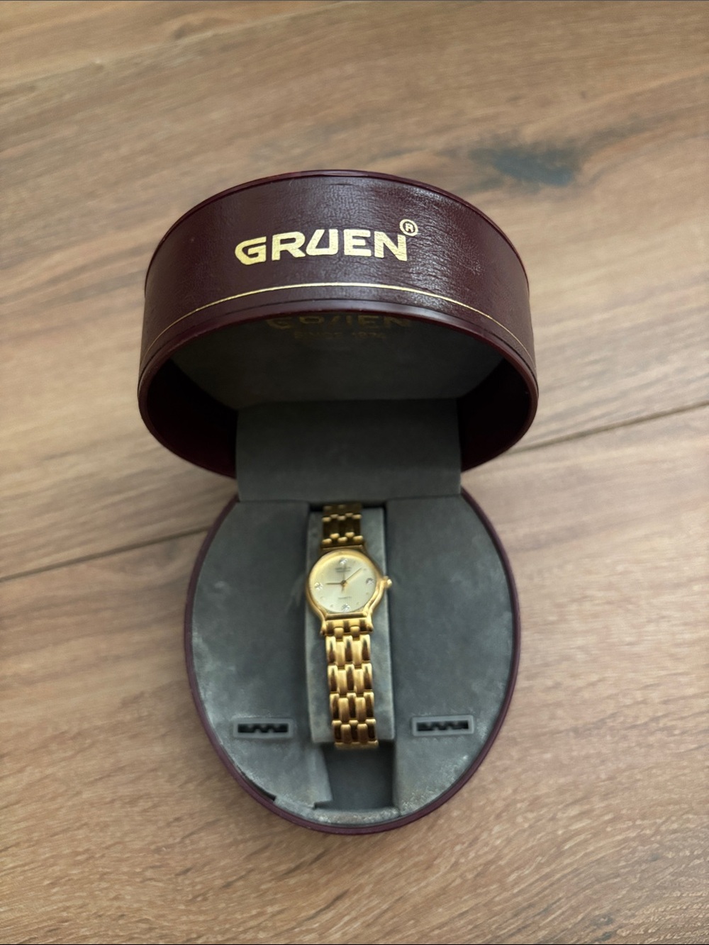 Gruen Women's Gold-Plated Bracelet Watch
